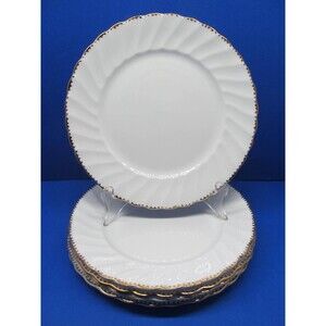 Gladstone Bone China "Old Grecian Flute" Set Of Five 8 1/2" Salad Plates VGC